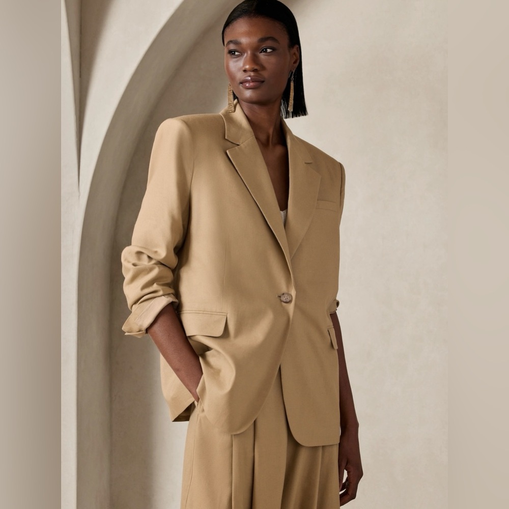 Banana Republic Tan Single-Button Blazer